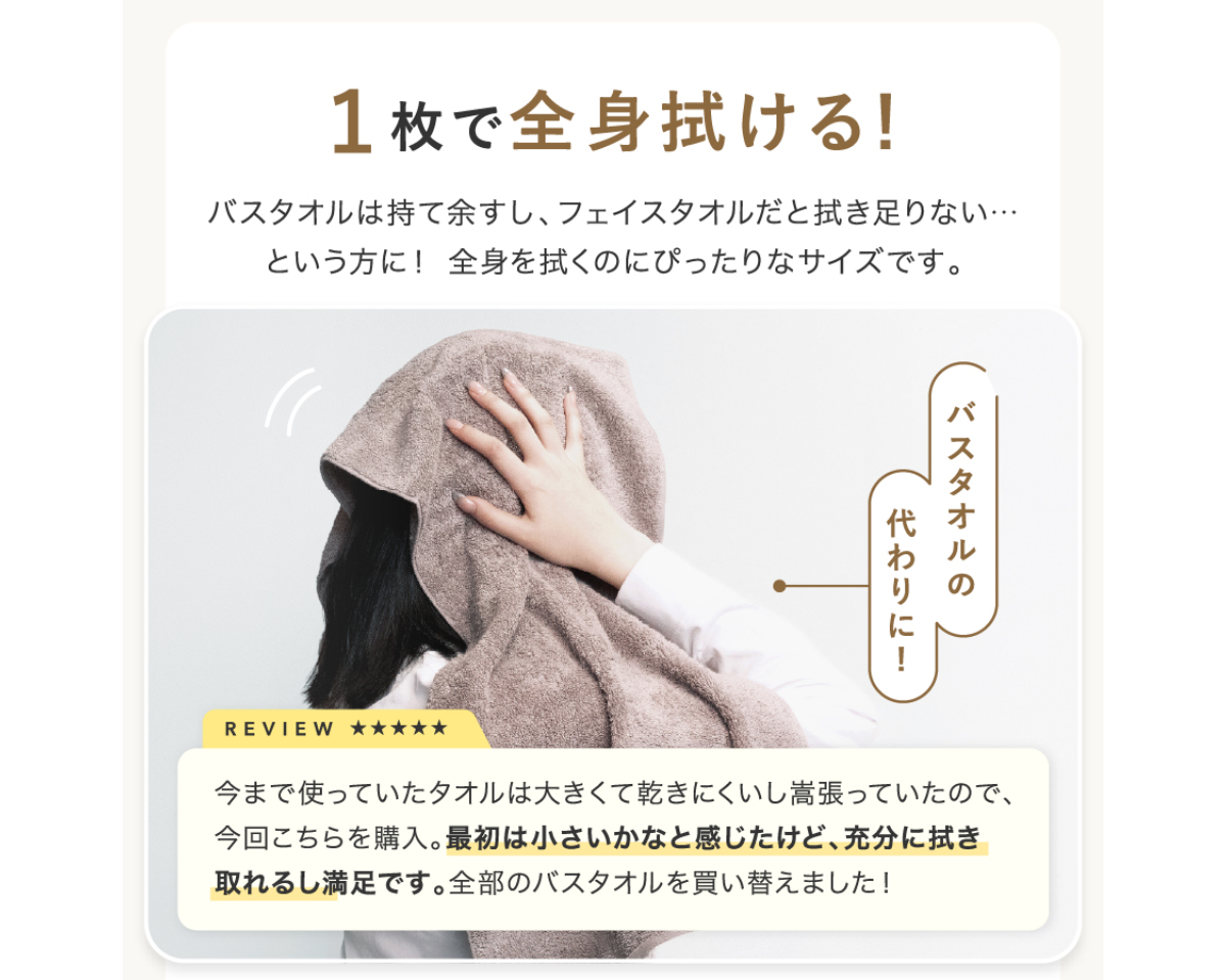 Hanamaru ビッグフェイスタオル 同色4枚セット