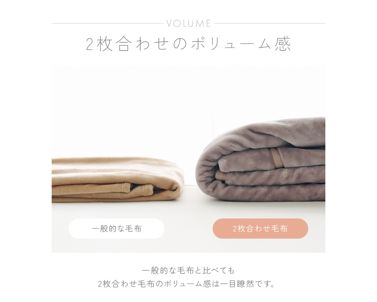昭和西川えり付き2枚合わせ毛布 シングルサイズ